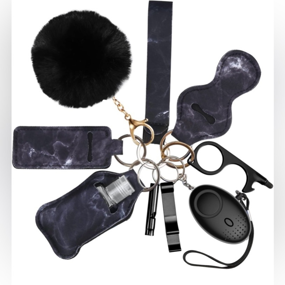 Elegant Black Marble Key, safety and security set